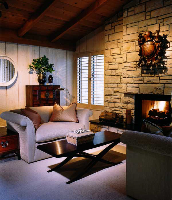 Pebble Beach interiors with sophisticated interior design and classic Hollywood design by Carolyn Robbins
