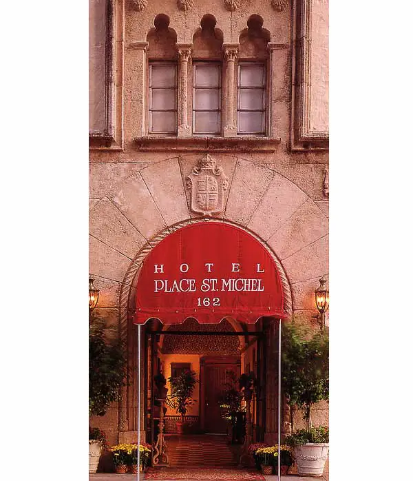 Place St. Michel Hotel interior design by Carolyn Robbins. One of a kind boutique rooms with a Victorian flare.