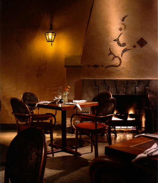 Casablanca - Spanish Mediterranean style in a South Florida restaurant interior by Carolyn Robbins