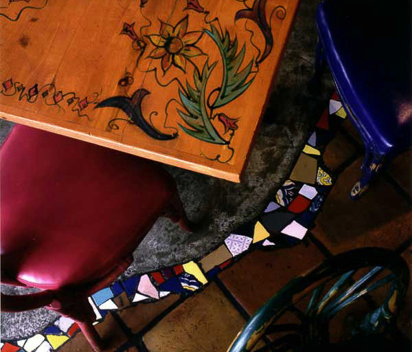 Trattoria restaurant with old world plaster applications - Tuttis II interior design by Carolyn Robbins