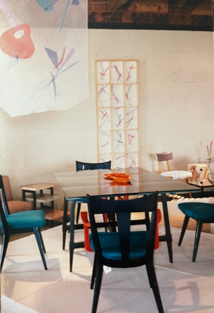 Fifties furniture sprayed in various colors by Carolyn Robbins